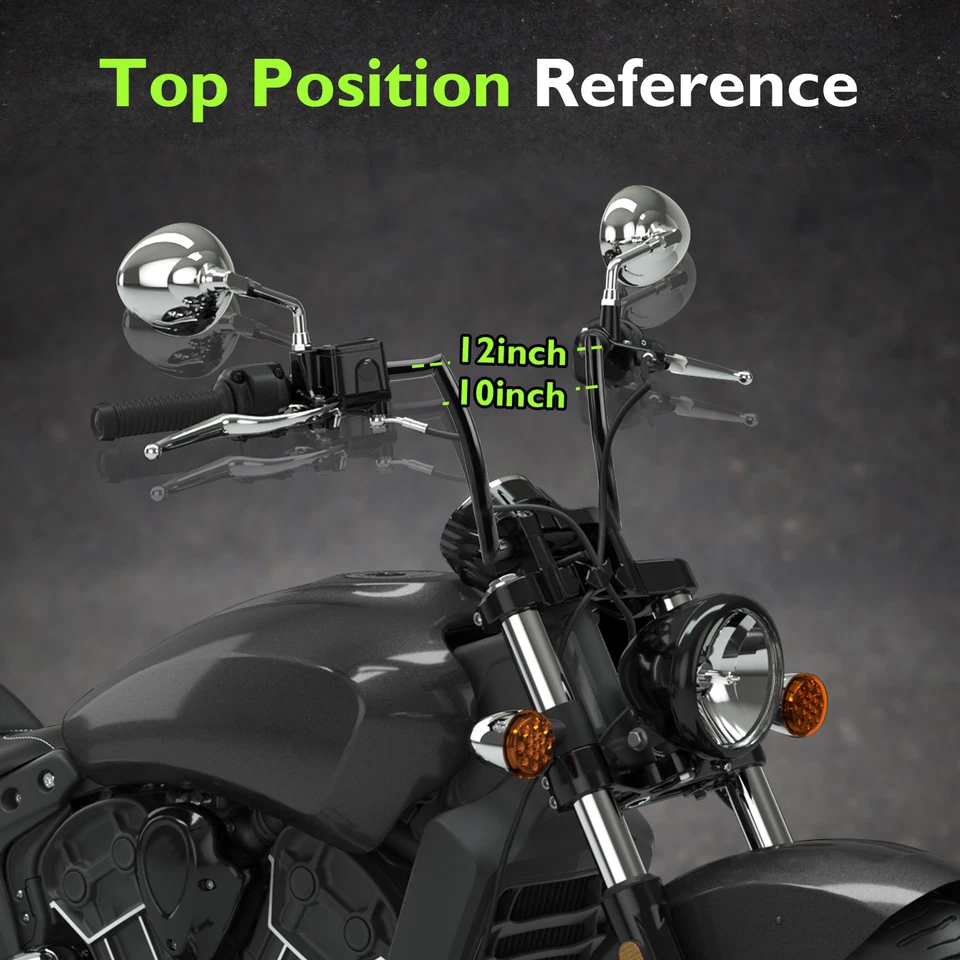 Manillar colgante MOFUN 12" Rise Meathook Ape para Indian Scout Sixty 2016-2024 Foto 3 de 4