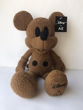 Disney Mickey Mouse Plush American Eagle AE X Brown Fleece Stuffed Lovey NWT 12"