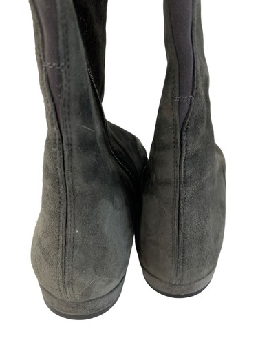 Stuart Weitzman Gray Suede Knee-High Boots Size 6M Flats Side Zipper 7974 - Picture 10 of 11