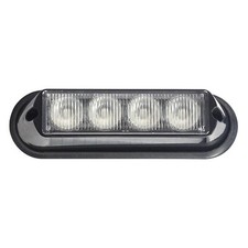 Amber LED Strobe Lamp with Shroud - 4 x 3W - Aluminium - Maypole MP4113B