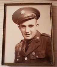 Framed 8 x 10 WW2 Era Studio Photo US Army GI Portrait WWII Soldier Patriot