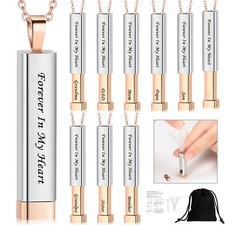 Forever in My Heart Long Bar Urn Pendant Memorial Necklace for Cremation Ashes