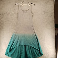 Marc New York Tank Dress Womans S Green Gray Striped Athleisure Top