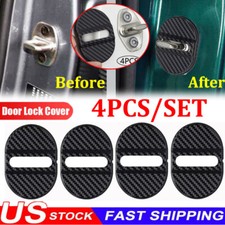 4pcs Silicone Car Auto Door Lock Cover Door Latch Protection Black