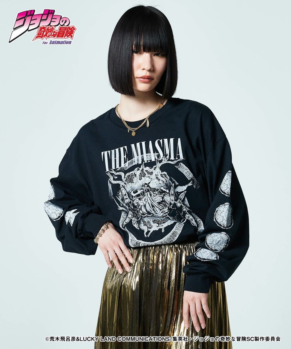 JoJo's Bizarre Adventure Cream Long Sleeves T-shirt Black