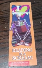 Goosebumps Bookmark "Reading Is A Scream!" 7.5" x 2.5" Orange Skeleton