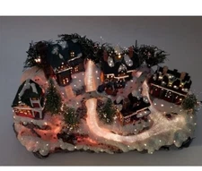 Fiber Optic Light Up Christmas Village Waterfall Tabletop