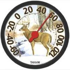NEW TAYLOR 6709E LARGE 12" DIAL DEER INDOOR OUTDOOR THERMOMETER 6289813
