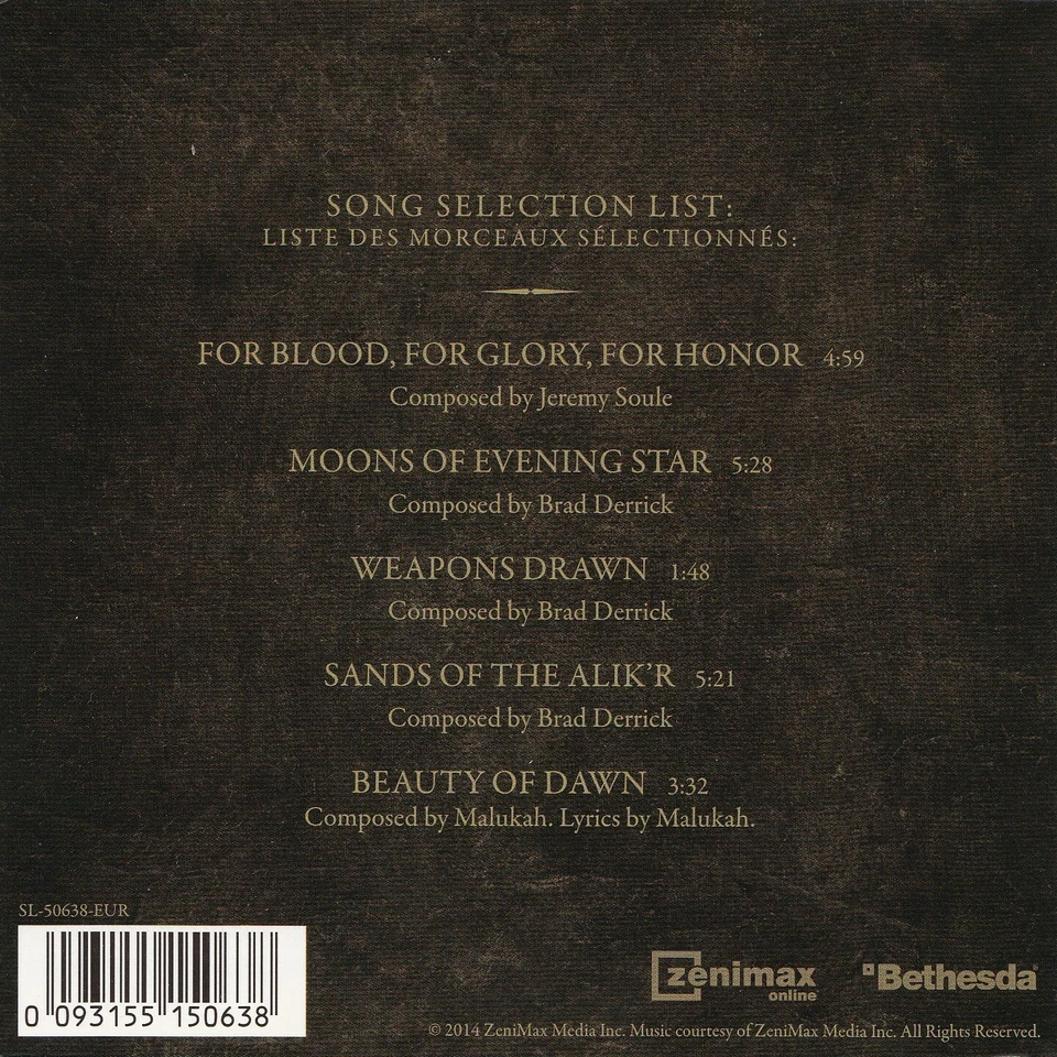 The ELDER SCROLLS ONLINE: Featured Music Selections Soundtrack CD *NEW! MALUKAH! - Image 3 of 4