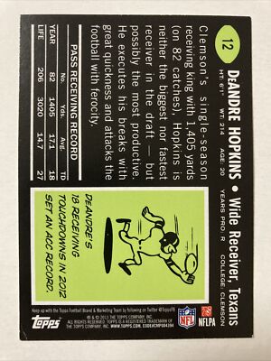 DeAndre Hopkins 2013 Topps RED Target 1969 Rookie Card #12 (2413