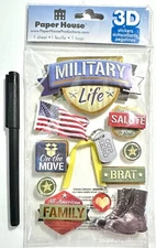Paper House Military Life Stickers Scrapbooking Embellishment Card