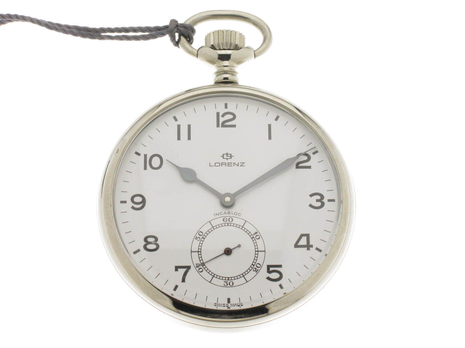 Lorenz FS orologio tasca acciaio carica manuale 12645AE pocket