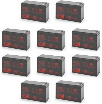 Lot of 10 CSB HR1234WF2 High Rate 12V 34W SLA Battery w/ .25'' F2 Terminals