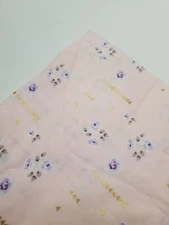 Violet Craft Fabric Floral Michael Miller  Gold Metallic Pink Lavendar ONE YARD