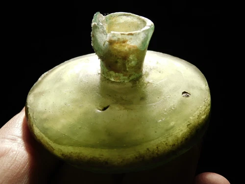 Ancient ROMAN Glass Perfume Bottle From Mazar i Sharif Afghanistan 62.1gr