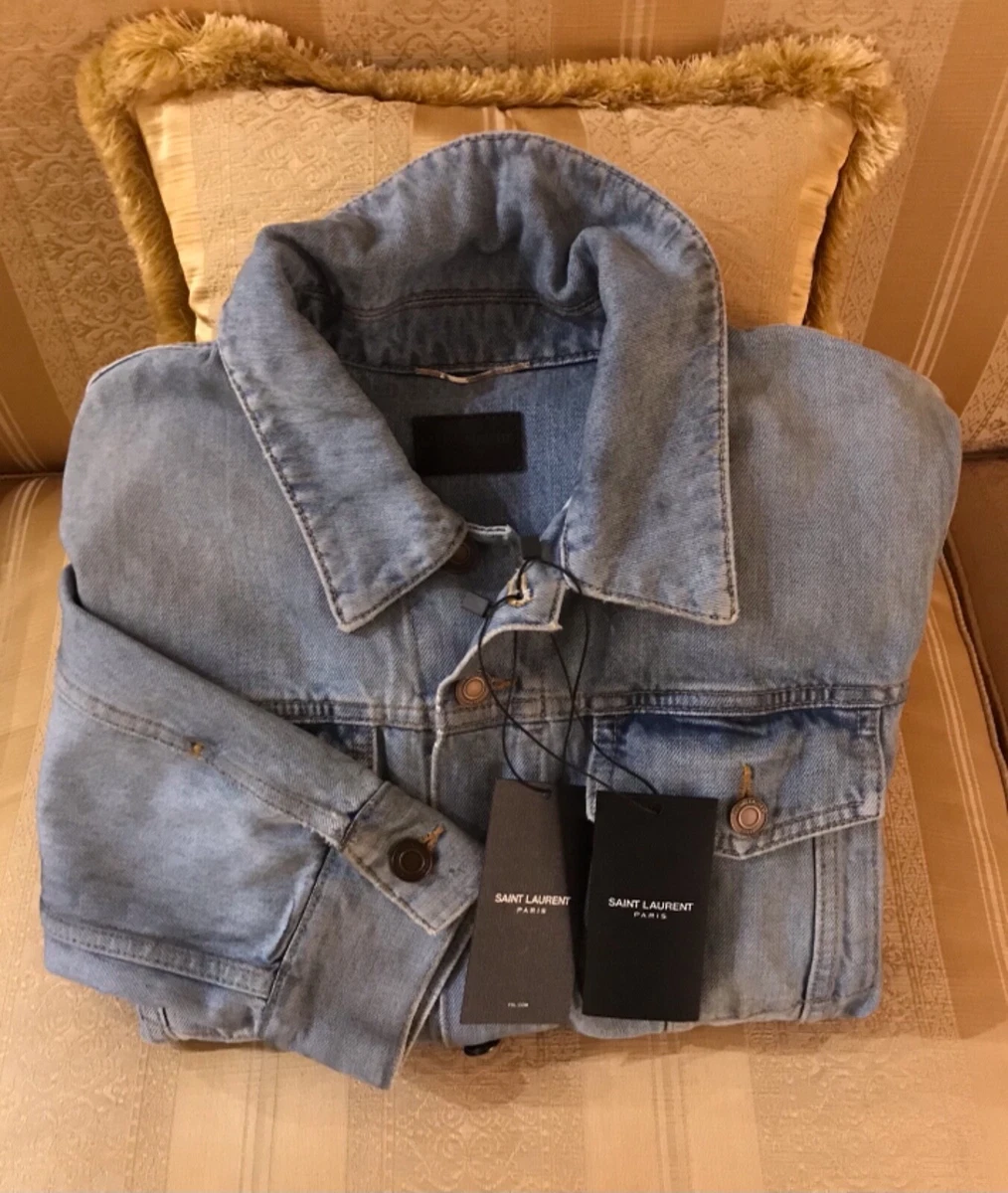 YSL Yves Saint Laurent Distressed Dirty Animation Denim Jean