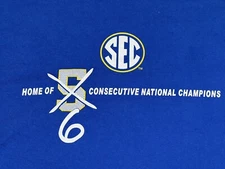 South Eastern Conference Football Men’s Blue Champions T Shirt Sz XL SEC Used