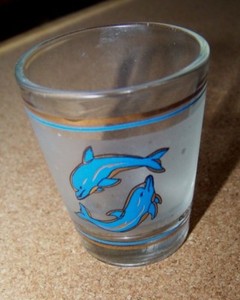 Dolphins shotglass shot glass round