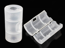 16Pcs AA to C Size Battery Adapter Converter Case Spacers Holder Transparent Pla