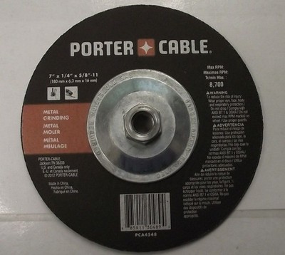 PORTER-CABLE PCA4548 7'' x 1/4'' x 5/8-11 Metal Grinding Wheel 1pc