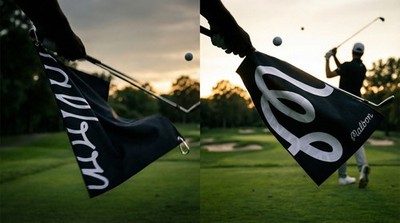 Malbon Golf Towel Black Microfiber Cleaning Towel with Clip Golf