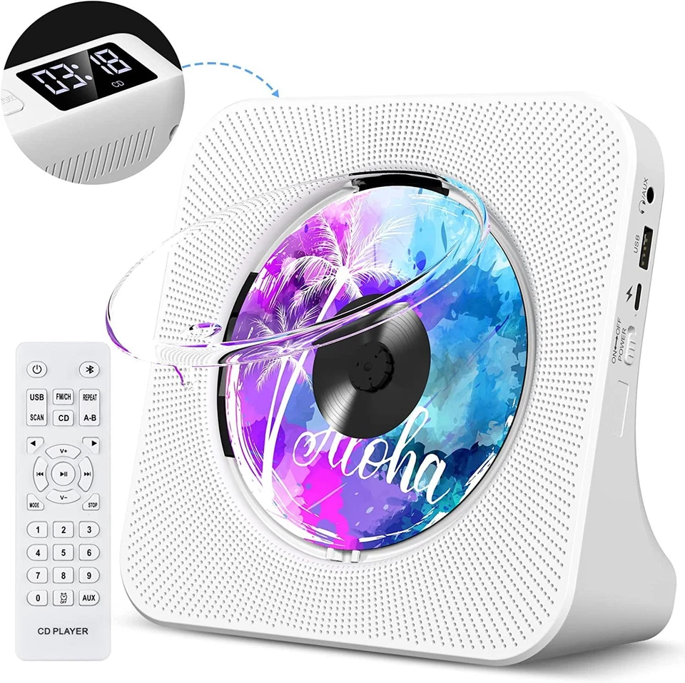 MIni CD Player Bluetooth eingebauten HiFi Lautsprechern Desktop-CD-Player - Bild 3 von 4