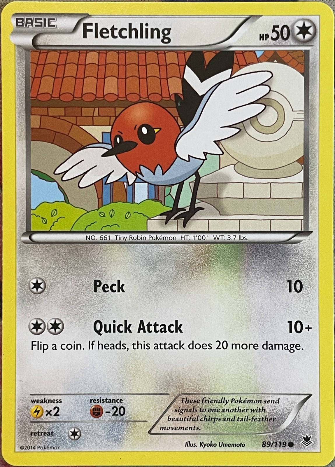 Fletchling - 89/119 - Phantom Forces Pokemon 2014
