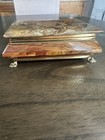 Vintage Italian Onyx Marble Stone Jewelry Trinket Box With Brass Claw Feet — photo 7
