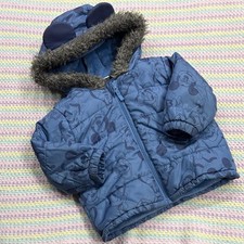 Disney Baby Blue Mickey Mouse Ears Hooded Fleece Jacket Toddler Size Boy 24M