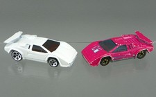 Vintage 1987 Hot Wheels Diecast Color Racers Pink White Lamborghini Countach Lot