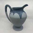 Vintage Arts & Crafts ROSEVILLE Pottery Blue Carnelian Pitcher Heavy Drip 10.5”