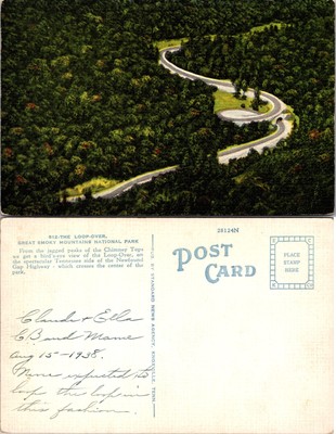 The Loop Over Great Smoky Mountains National Park Tennessee TN Postcard