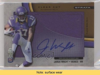 2012 Strata Clear Cut Rookie Relics Bronze 5/150 Jarius Wright Auto RC READ 1u6