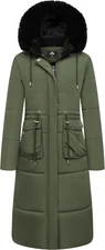 MOERDENG Women's Long Winter Puffer Coat Waterproof Warm Medium, Army Green 