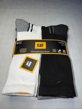 Cat Caterpillar Men s Midweight Boot Socks Multi Color 6 Pairs Shoe Sz 8-12 NWT