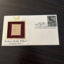 22kt Gold Replica Stamp First Day Of Issue 2004 Everglades Mink