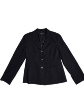 Lafayette 148 New York Black Virgin Wool Classic Three-Button Blazer 12 Career