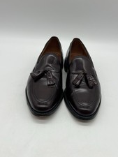 Allen Edmonds Grayson Men  s Size 11D Burgundy Leather Tassel Loafer Dress Shoes.