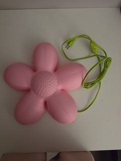 Vintage Ikea Smila Blooma Pink Flower Wall Lamp W/LimeGreen Cord Works Wth Bulb
