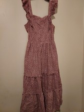 Pink Floral Sleeveless Maxi Dress with Ruffle Straps and Smocked Square Neck