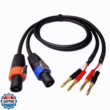 CDPMWVC Speakon Cables, 12AWG NL4FX with Gold Plated Banana Plugs