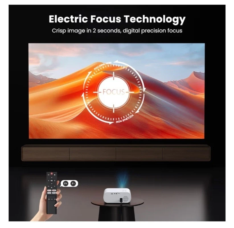 【Official Licensed Netflix】HOMPOW Smart Mini Projector W/WiFi and Bluetooth 4K - Image 4 of 4