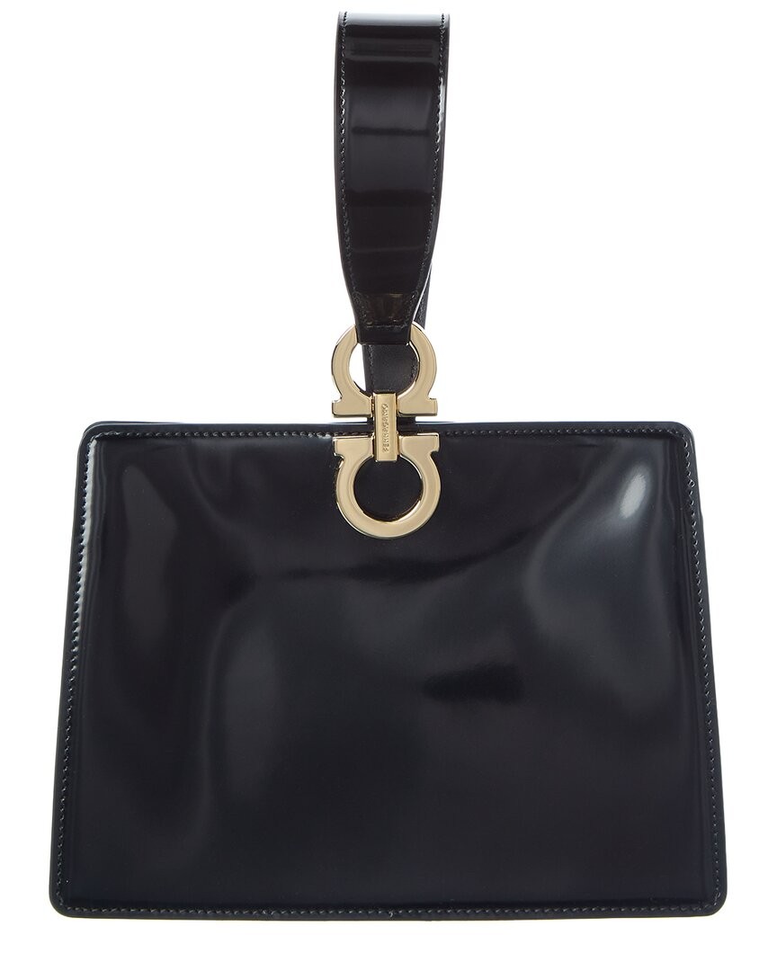 Ferragamo Gancini Mini Leather Clutch Women's Black Ns