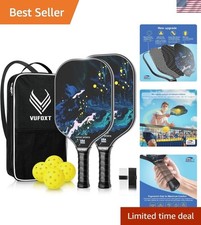 Pickleball Paddles Set of 2/4, USAPA Approved Carbon Fiber Surface Pickle Bal...