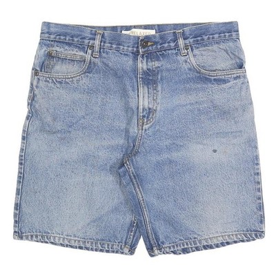 FADED GLORY Herren Denim Blau Bequeme Passform Shorts L W36 Klassisch Cotton Mix