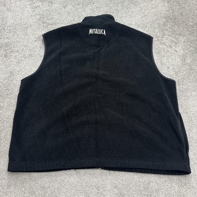 Metallica Giant Vintage 90's Y2K Fleece Vest Mens XL Black Full