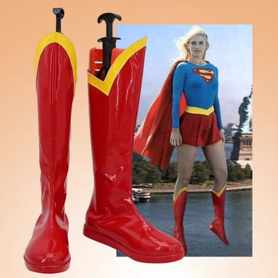 Supergirl Cosplay Custome Shoes Red Yellow Boots - Plus Sizes Available