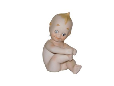 Vintage Lefton  Kewpie Bisque figurine Playing Toes 3'' Collectible KW913