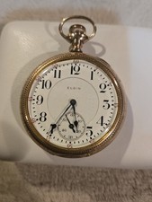 1900S ELGIN VERITAS GOLD FILLED 23 J RAILROAD POCKET WATCH WORKING EXC