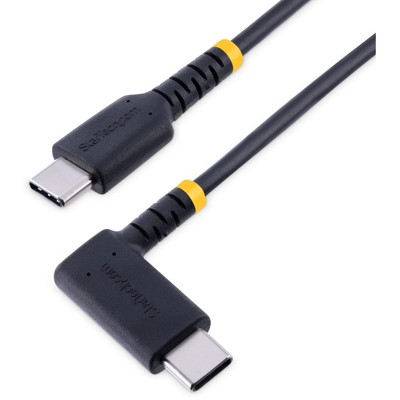 StarTech.com 1ft (30cm) USB C Charging Cable Right Angle - 60W PD 3A - Heavy Dut